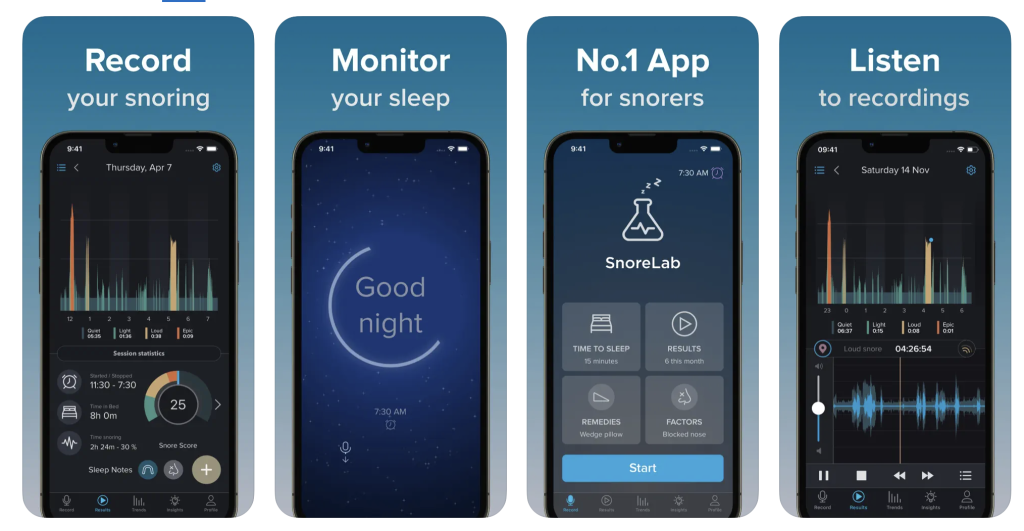 snore lab app features